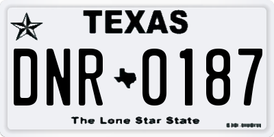 TX license plate DNR0187