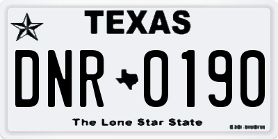TX license plate DNR0190