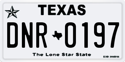TX license plate DNR0197