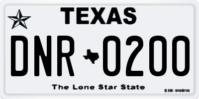 TX license plate DNR0200
