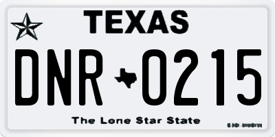 TX license plate DNR0215