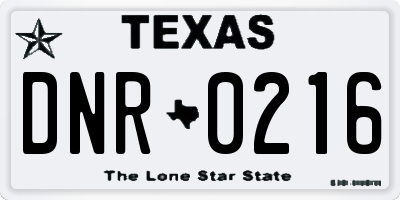 TX license plate DNR0216