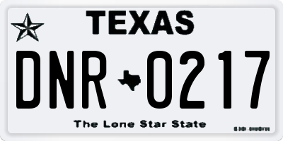 TX license plate DNR0217