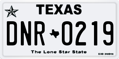 TX license plate DNR0219