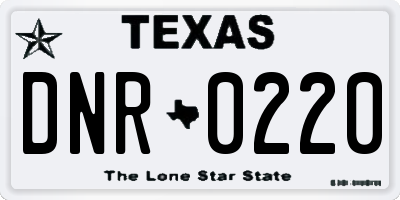 TX license plate DNR0220