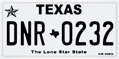 TX license plate DNR0232