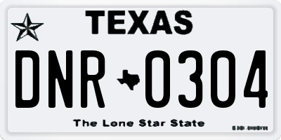 TX license plate DNR0304