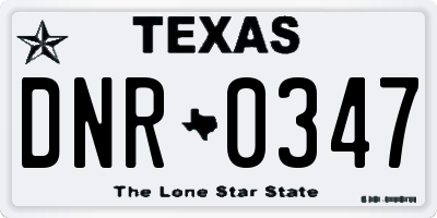 TX license plate DNR0347