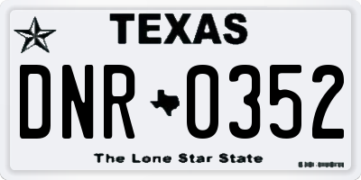 TX license plate DNR0352