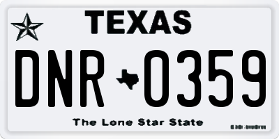 TX license plate DNR0359