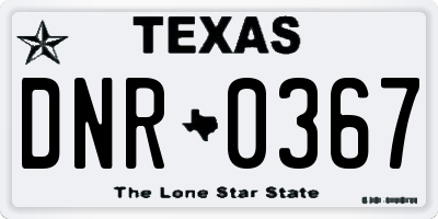 TX license plate DNR0367