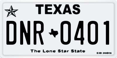TX license plate DNR0401