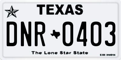 TX license plate DNR0403