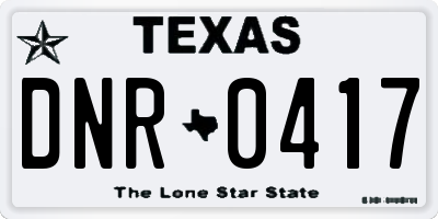 TX license plate DNR0417