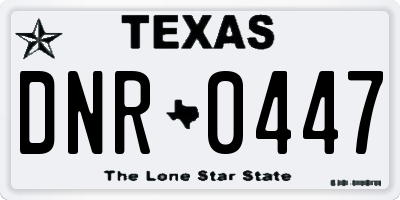 TX license plate DNR0447