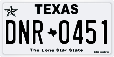 TX license plate DNR0451