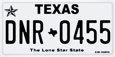 TX license plate DNR0455