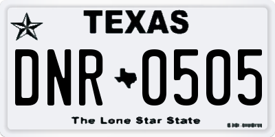 TX license plate DNR0505