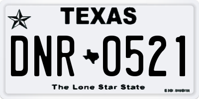 TX license plate DNR0521