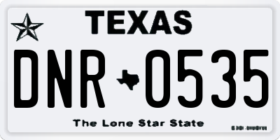 TX license plate DNR0535