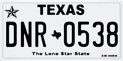 TX license plate DNR0538