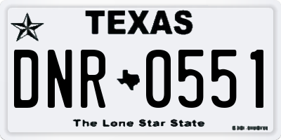 TX license plate DNR0551