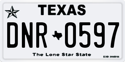 TX license plate DNR0597