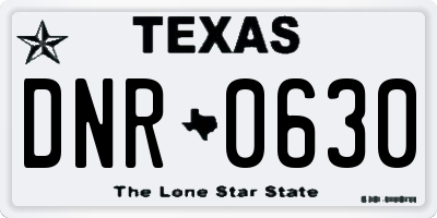 TX license plate DNR0630