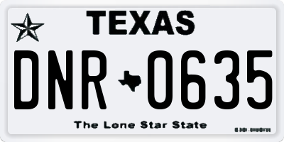 TX license plate DNR0635