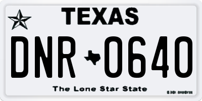 TX license plate DNR0640