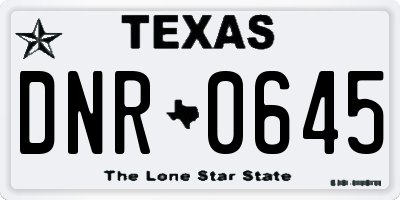 TX license plate DNR0645