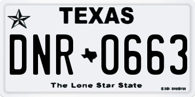 TX license plate DNR0663