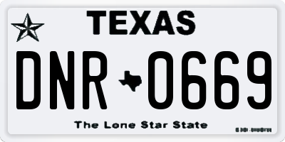 TX license plate DNR0669