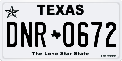 TX license plate DNR0672