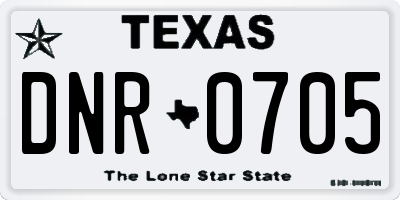 TX license plate DNR0705