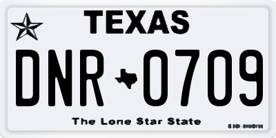 TX license plate DNR0709