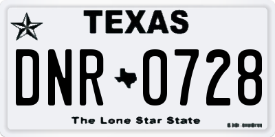TX license plate DNR0728
