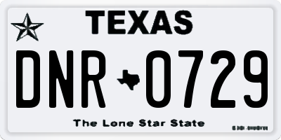 TX license plate DNR0729