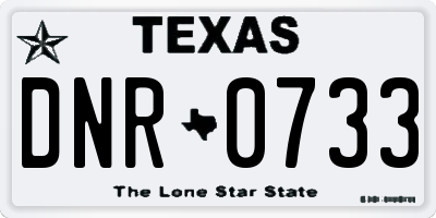 TX license plate DNR0733