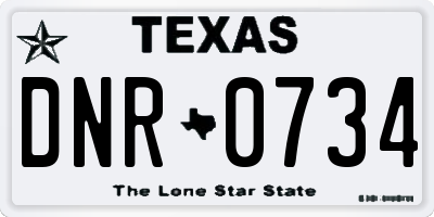 TX license plate DNR0734
