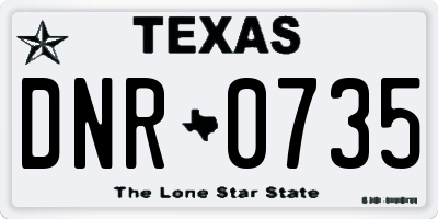 TX license plate DNR0735