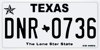 TX license plate DNR0736