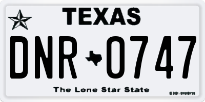 TX license plate DNR0747