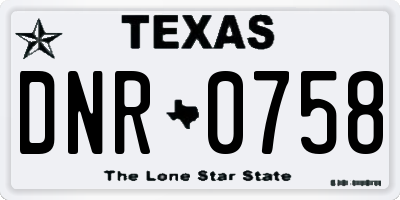 TX license plate DNR0758