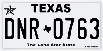 TX license plate DNR0763