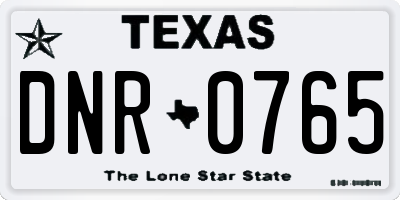 TX license plate DNR0765