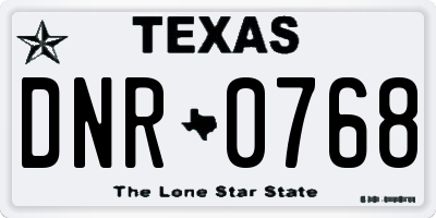 TX license plate DNR0768