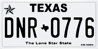 TX license plate DNR0776