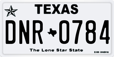 TX license plate DNR0784