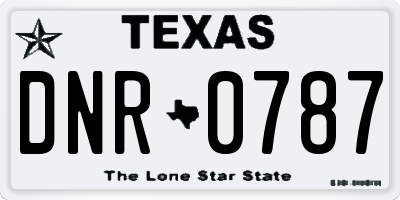 TX license plate DNR0787